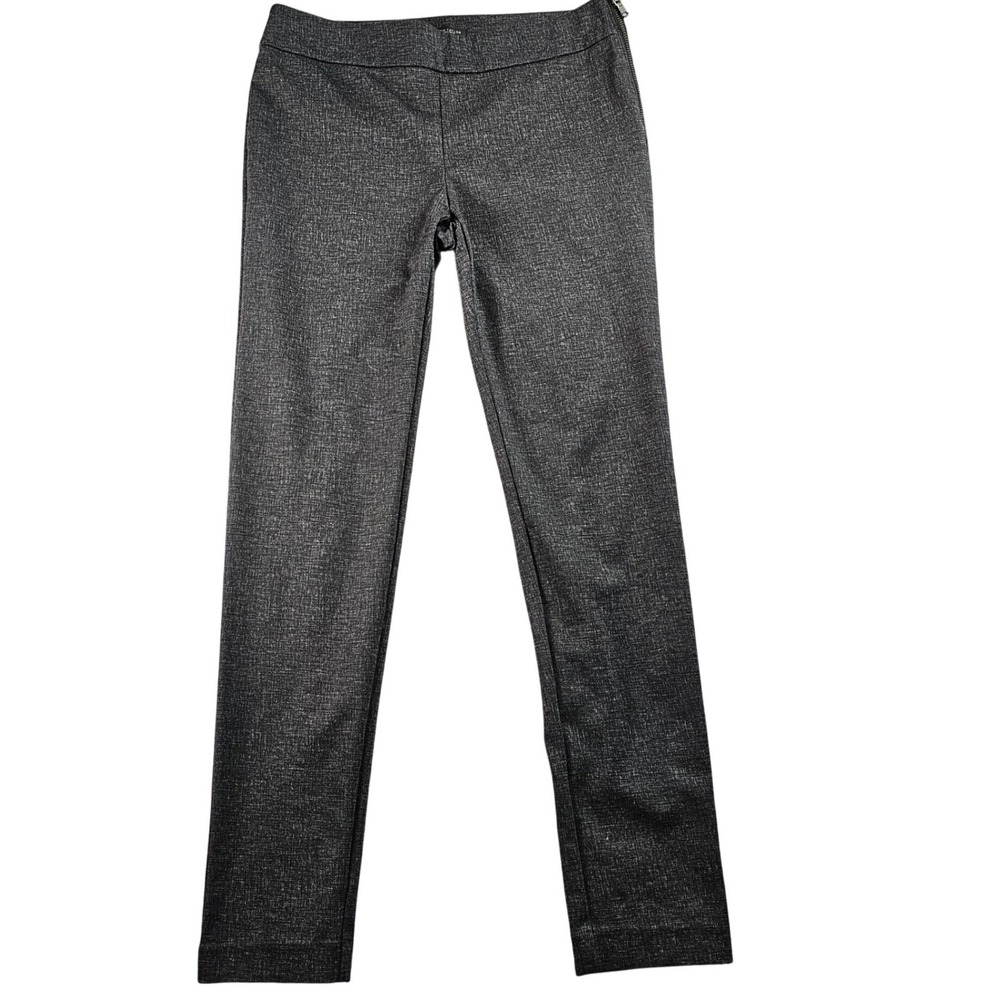 Ann Taylor Factory‎ Women's Textured Ankle Pants Size 4 Gray Zipper Detail